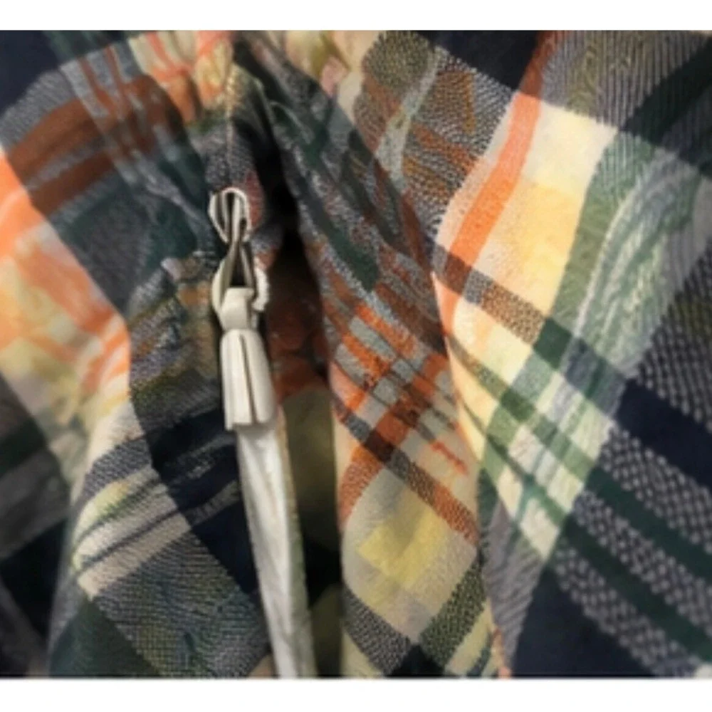 eShakti Plaid Midi Dress Women 18 Plus Size Multi Color Button Front Long Sleeve - Picture 7 of 12